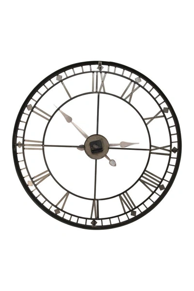 Stratton Home Decor Oversized 31.50" Industrial Austin Wall Clock In Black, Gold