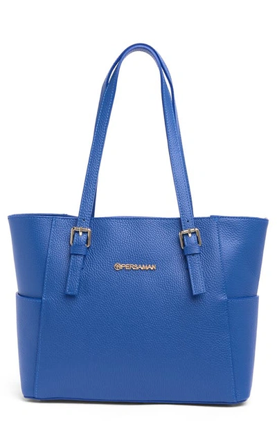 Persaman New York Angeline Leather Tote In Blue
