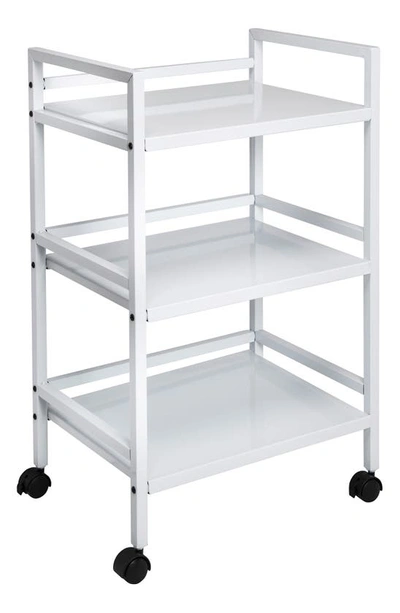 Honey-can-do Metal Rolling Cart In White