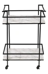 Honey-can-do 2-tier Faux Marble Bar Cart In Black