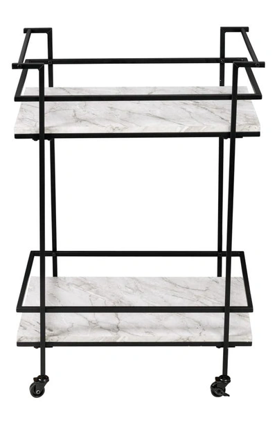 Honey-can-do 2-tier Faux Marble Bar Cart In Black