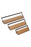 HONEY-CAN-DO METAL & WOOD FLOATING WALL SHELVES