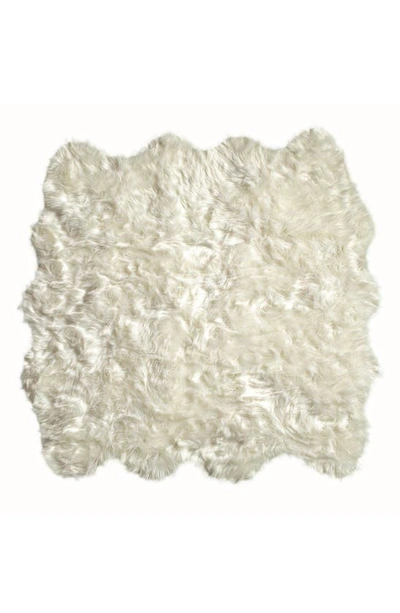 Luxe Gordon Faux Sheepskin Fur Rug In Off White