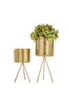 COSMO BY COSMOPOLITAN GOLDTONE METAL SMALL PLANTER WITH REMOVABLE STAND