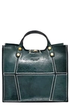 Old Trend Rosa Transport Leather Tote In Teal