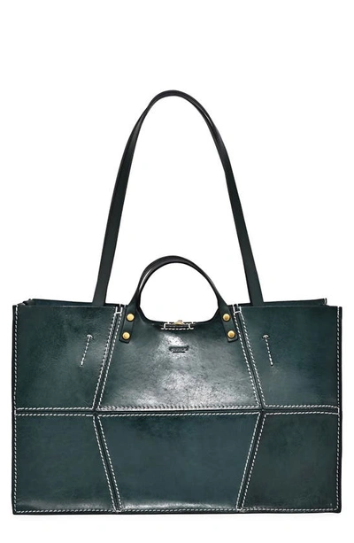 Old Trend Rosa Leather Tote In Teal