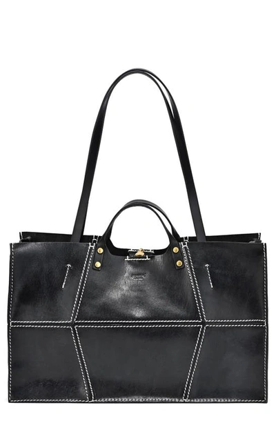 Old Trend Rosa Leather Tote In Black