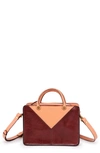 Old Trend Colorblock Leather Tote Crossbody Bag In Brown