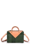 Old Trend Colorblock Leather Tote Crossbody Bag In Green