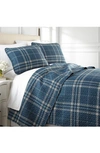 Southshore Fine Linens Plaid Collection- Luxury Premium Oversized Quilt Set In Blue