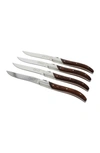French Home Laguiole Connoisseur Rosewood Steak Knives In Wood Grain