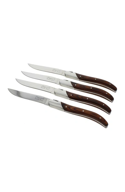 French Home Laguiole Connoisseur Rosewood Steak Knives In Wood Grain