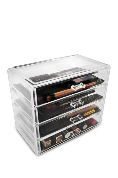 Sorbus Acrylic 4 Drawer Cosmetics Makeup & Jewelry Storage Case Display In Clear