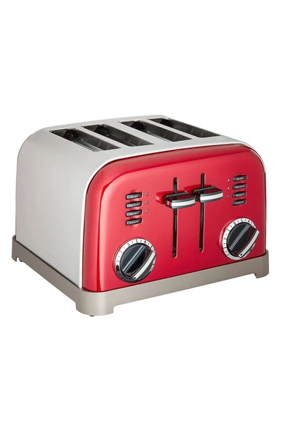Cuisinart Cpt-180 Toaster, 4-slice Classic Brushed Chrome In Red
