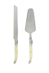 French Home 2 Piece Laguiole Conoisseur Cake Slicer And Server Set  Faux Ivory In Ivory