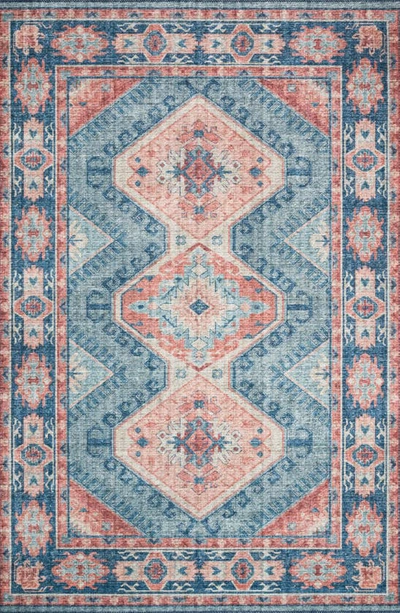 Loloi Ii Rosette Collection Rug In Turquoise / Terracotta