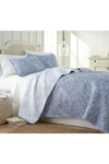 Southshore Fine Linens Winter Brush Reversible Quilt Set In Blue