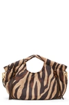 Vince Camuto Harlo Shoulder Tote In Two Tone Brown Two Tone Zebra