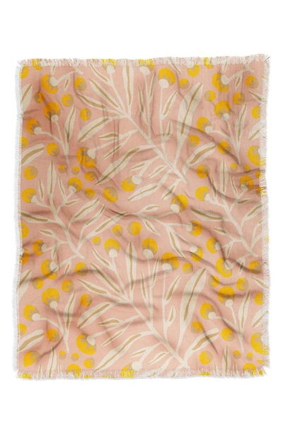Deny Designs Alisa Galitsyna Berries Peach Throw Blanket In Multi