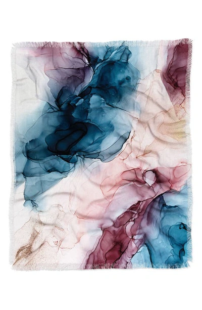 Deny Designs Elizabeth Karlson Pastel Plum Throw Reversible Faux Shearling Blanket In Multi