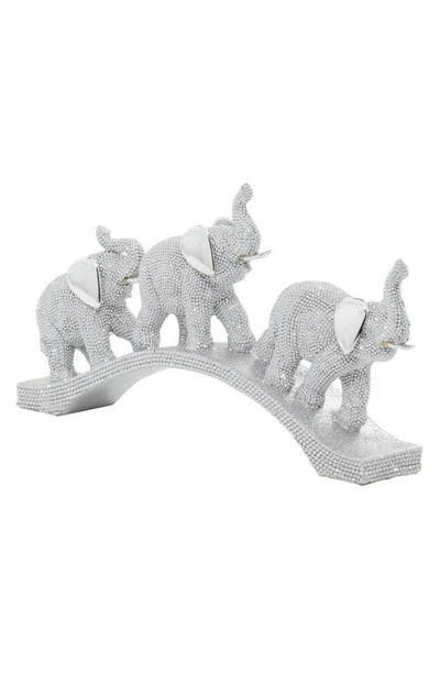 Willow Row Silver Polystone Glam Elephant Sculpture