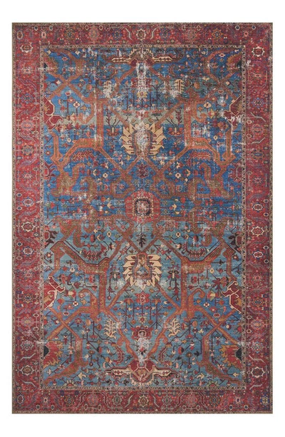 Loloi Loren Rug In Blue / Red