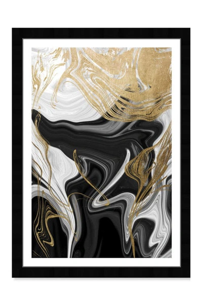 Wynwood Studio Ripples In Gold Gold Abstract Framed Wall Art