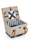 Picnic Time Boardwalk 12-piece Picnic Basket Set In Navy/white Stripes