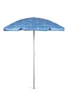 Picnic Time Blue Athens Pattern Portable Beach Umbrella In Blue