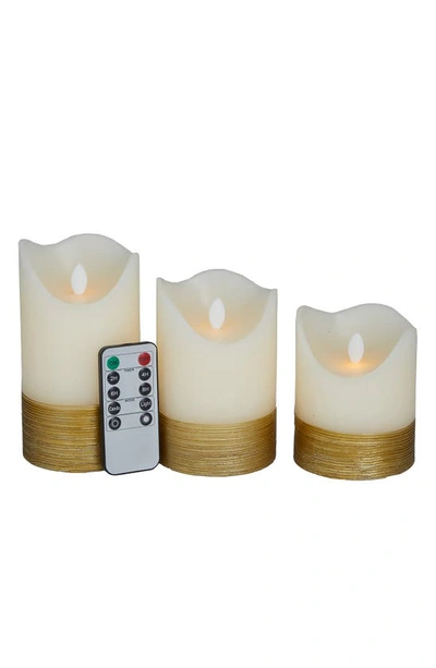 Sonoma Sage Home Gold Wax Gold Base Flameless Candle With Remote Control