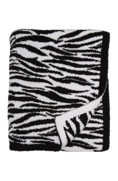 Barefoot Dreams Tiger Stripe Blanket In White-black
