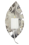 SONOMA SAGE HOME SILVER STAINLESS STEEL PILLAR WALL SCONCE WITH HAMMERED DESIGN