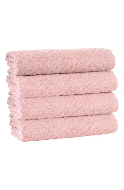 Enchante Home Glossy Turkish Cotton Hand Towel In Peach