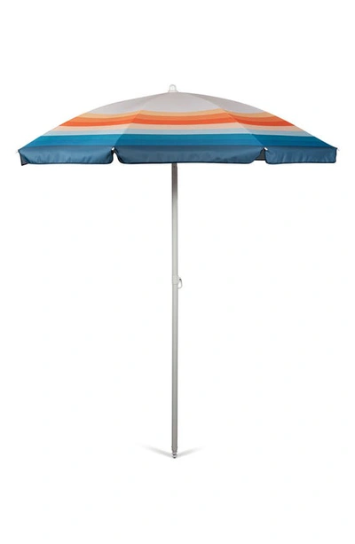 Picnic Time Phoenix Stripe Portable Beach Umbrella In Multi