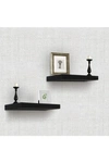 Sorbus Black Floating Rectangle Wall Shelf In Black