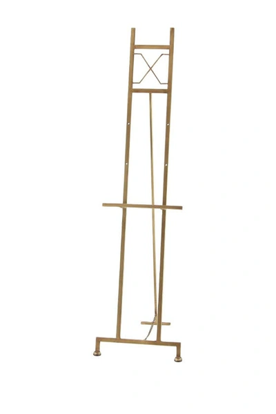 Willow Row Goldtone Metal Modern Easel With Chain Support In Brown