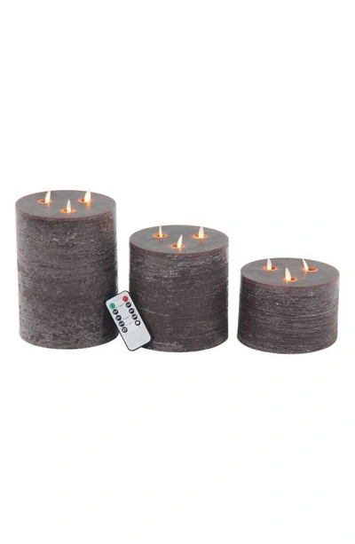 Sonoma Sage Home Flameless 3-piece Candle Set In Brown