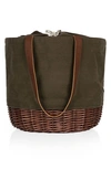 Picnic Time Coronado Basket Tote In Green