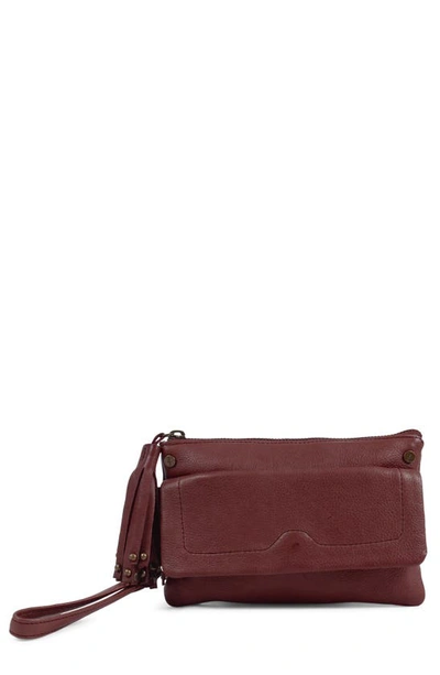 Day & Mood Pine Leather Clutch In Burgundy