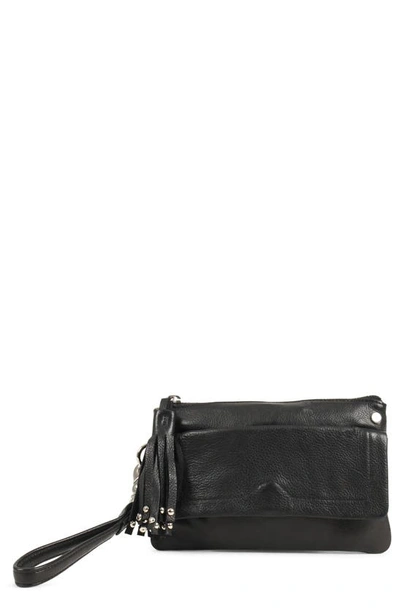 Day & Mood Pine Leather Clutch In Black