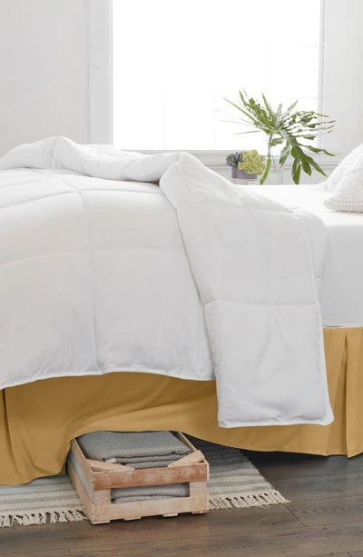 Homespun Premium Pleated Dust Ruffle Bed Skirt In Gold