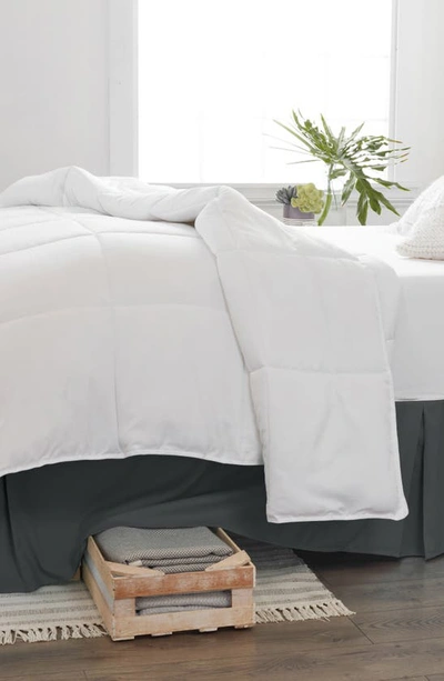 Homespun Premium Pleated Dust Ruffle Bed Skirt In Gray