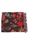 Melange Home Floral Cotton & Wool Blend Blanket In Multi