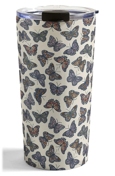Deny Designs Venie Countryside Butterflies 20 Oz. Travel Mug In Multi