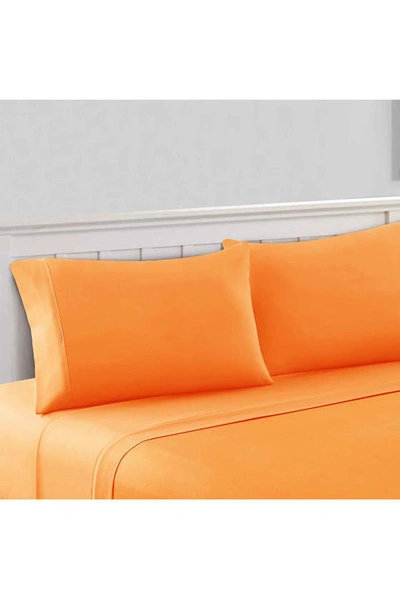 Modern Threads 1800 Series 100 Solid Microfiber 4-piece Sheet Set In Orange