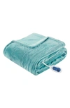 Beautyrest Plush Heated Throw Blanket In Aqua