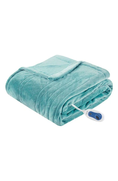 Beautyrest Plush Heated Throw Blanket In Aqua
