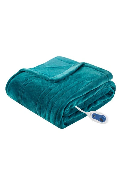 Beautyrest Plush Heated Throw Blanket In Teal