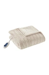 Beautyrest Zuri Electric Faux-fur Throw, 50" X 70" In Sand