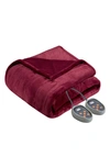 Beautyrest Microlight Berber Full Electric Blanket Bedding In Red